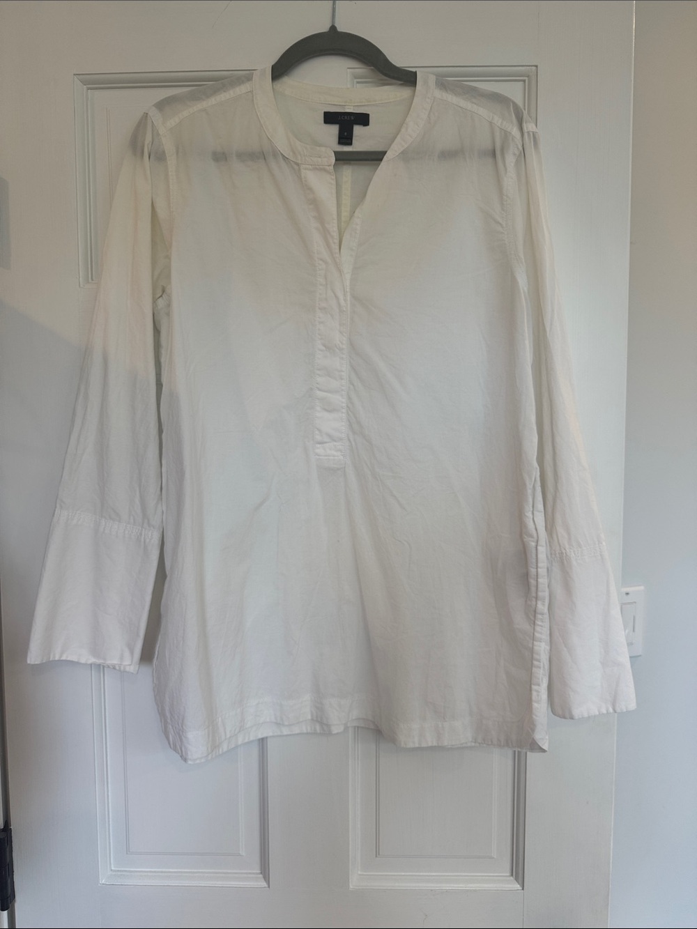 J.Crew white 100% cotton button tunic sz 8